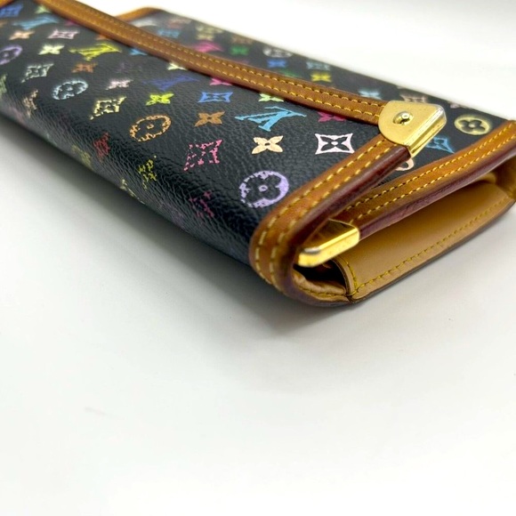LOUIS VUITTON Black Monogram Multicolor Porte Tresor International Wallet w/ Box - Picture 8 of 16